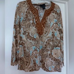 Cynthia Rowley Paisley Embellished Tunic. Size S